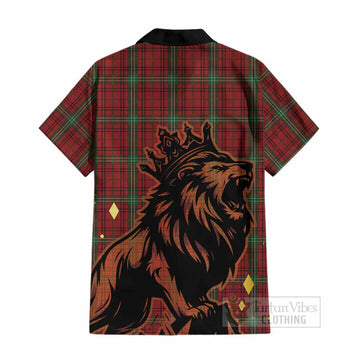 Morrison Tartan Family Crest Cotton Hawaiian Shirt Crowned Lion Roaring