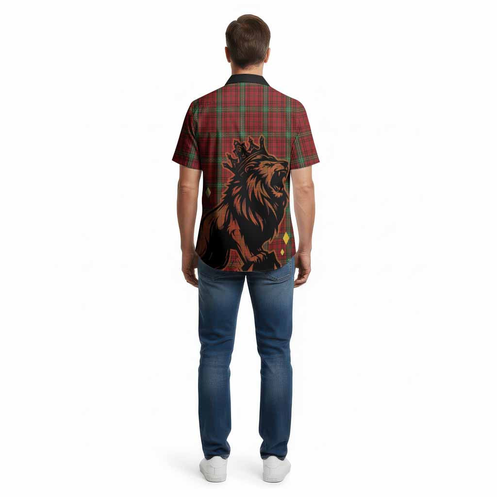Morrison Tartan Family Crest Cotton Hawaiian Shirt Crowned Lion Roaring