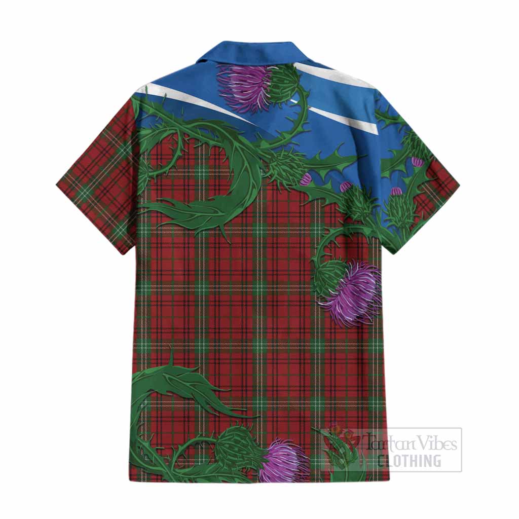 Morrison Tartan Family Crest Cotton Hawaiian Shirt Thistle in Minimalism