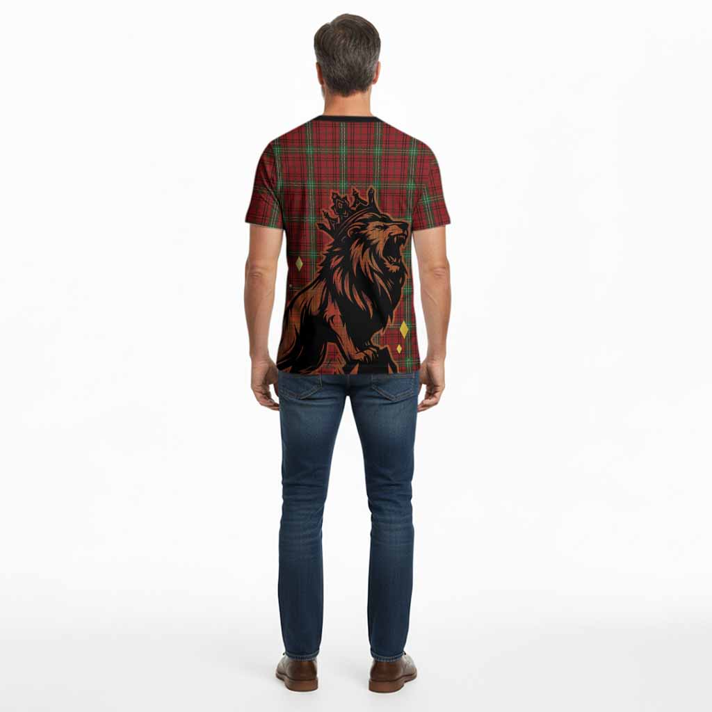 Morrison Tartan Family Crest Cotton T-shirt Crowned Lion Roaring