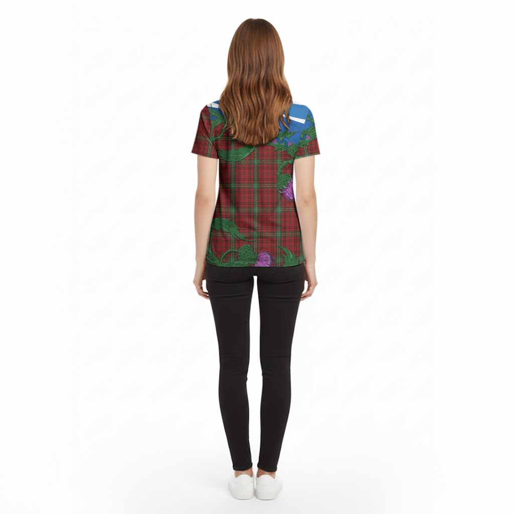 Morrison Tartan Family Crest Cotton T-shirt Thistle in Minimalism