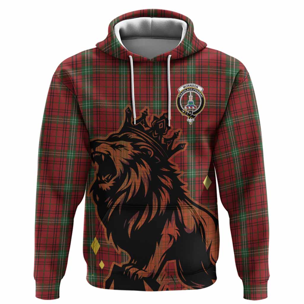 Morrison Tartan Family Crest Hoodie Crowned Lion Roaring