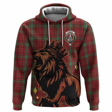 Morrison Tartan Family Crest Hoodie Crowned Lion Roaring