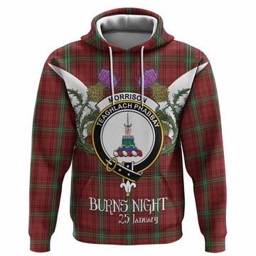 Morrison Tartan Family Crest Hoodie Scottish Burns Night Thistle Floral