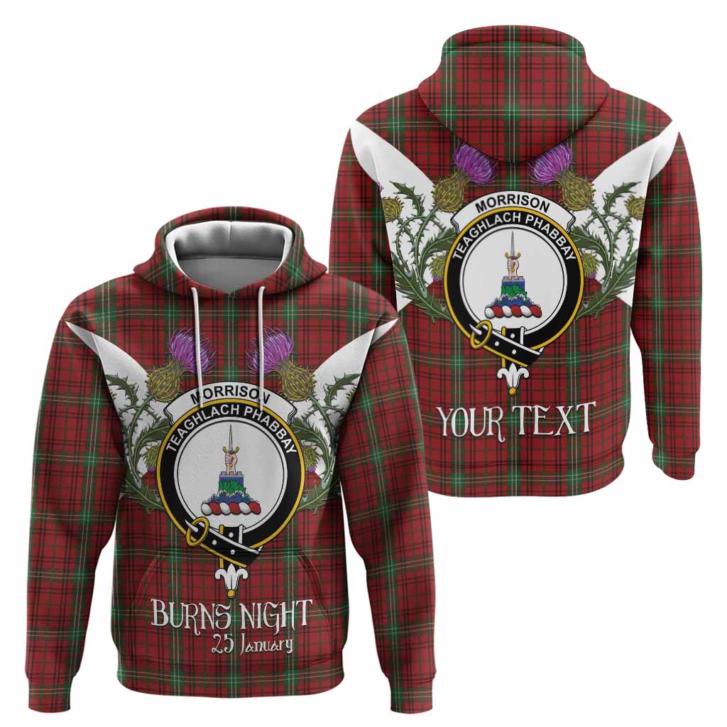 Morrison Tartan Family Crest Hoodie Scottish Burns Night Thistle Floral
