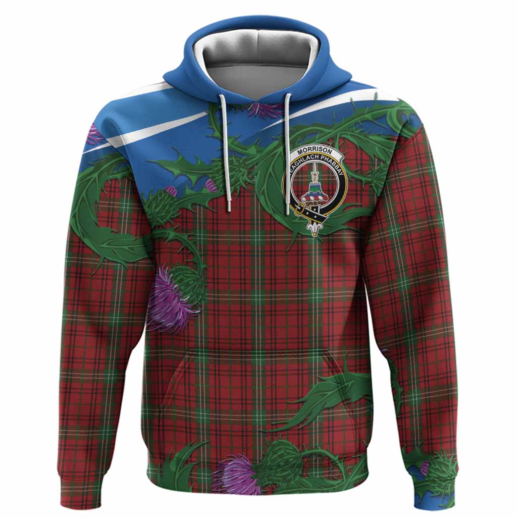 Morrison Tartan Family Crest Hoodie Thistle in Minimalism