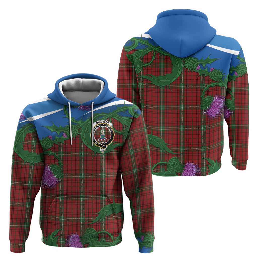 Morrison Tartan Family Crest Hoodie Thistle in Minimalism