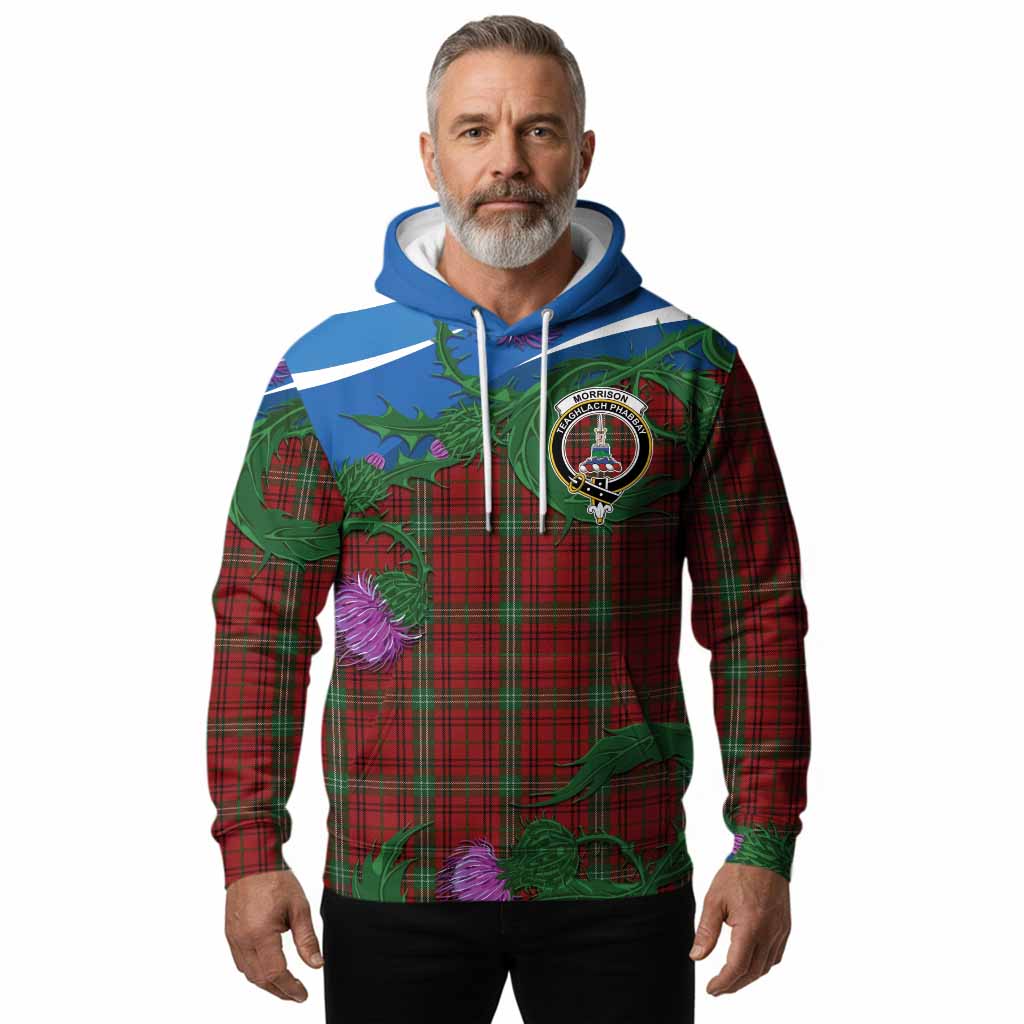 Morrison Tartan Family Crest Hoodie Thistle in Minimalism