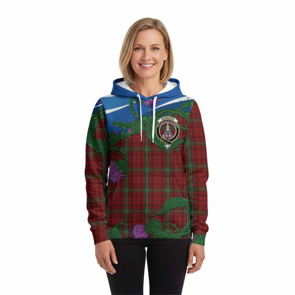 Morrison Tartan Family Crest Hoodie Thistle in Minimalism