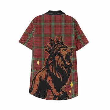 Morrison Tartan Family Crest Kid Hawaiian Shirt Crowned Lion Roaring