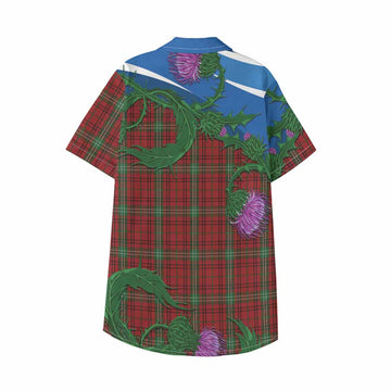 Morrison Tartan Family Crest Kid Hawaiian Shirt Thistle in Minimalism