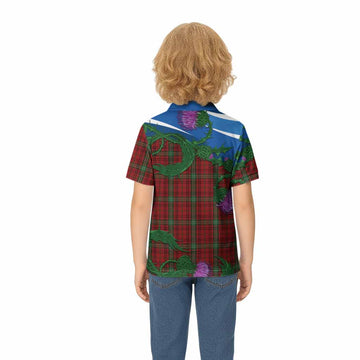 Morrison Tartan Family Crest Kid Polo Shirt Thistle in Minimalism
