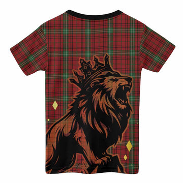 Morrison Tartan Family Crest Kid T-shirt Crowned Lion Roaring