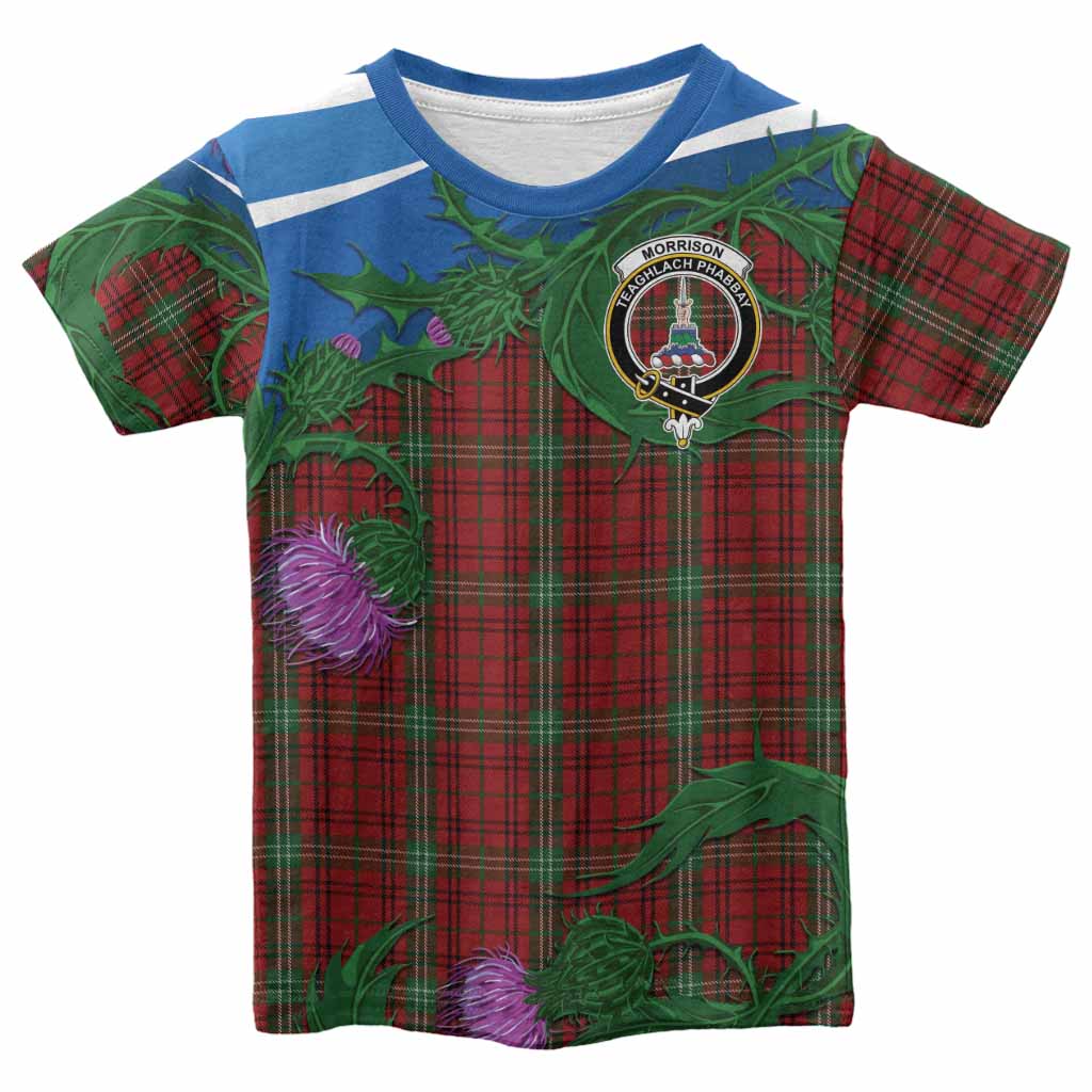 Morrison Tartan Family Crest Kid T-shirt Thistle in Minimalism