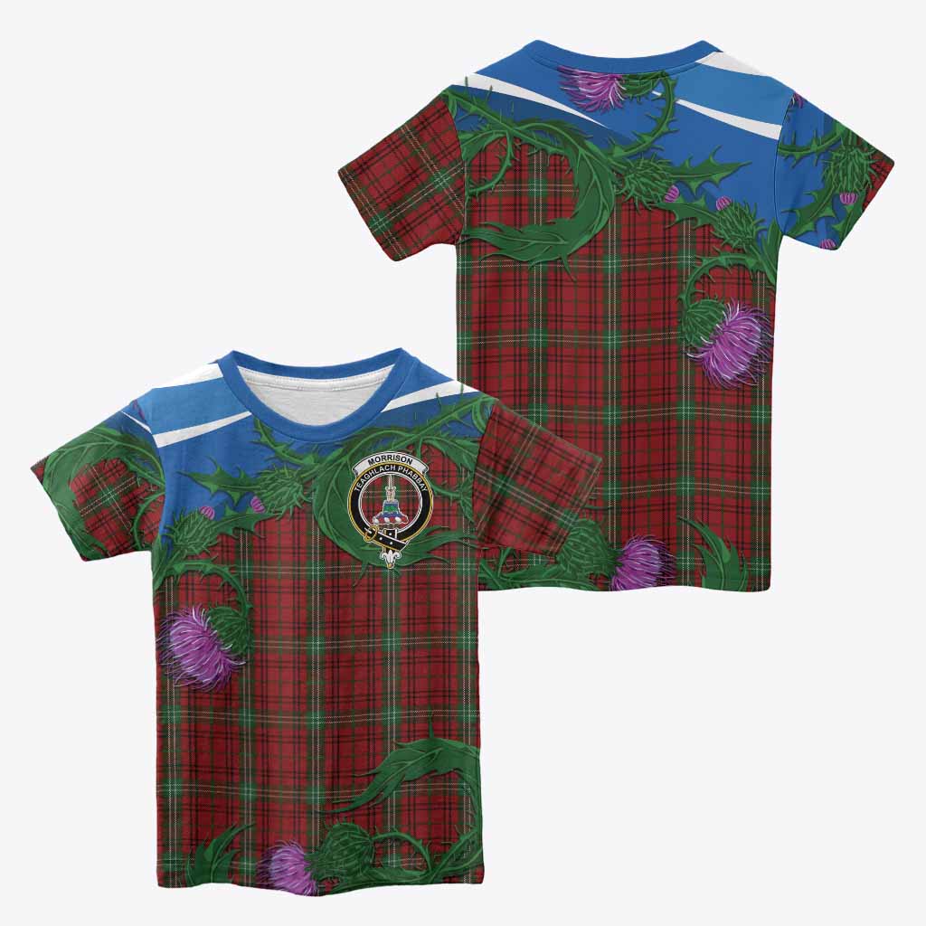 Morrison Tartan Family Crest Kid T-shirt Thistle in Minimalism
