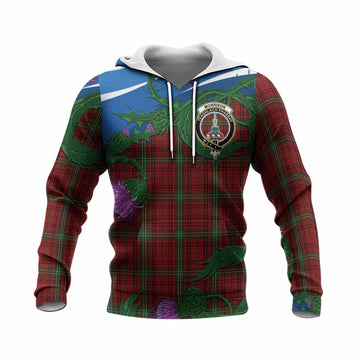 Morrison Tartan Family Crest Knitted Hoodie Thistle in Minimalism