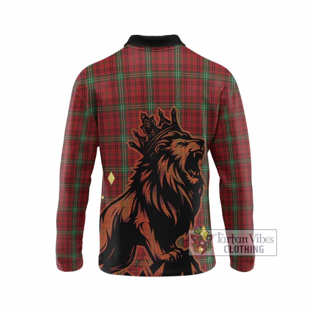 Morrison Tartan Family Crest Long Sleeve Polo Shirt Crowned Lion Roaring