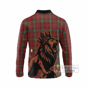 Morrison Tartan Family Crest Long Sleeve Polo Shirt Crowned Lion Roaring