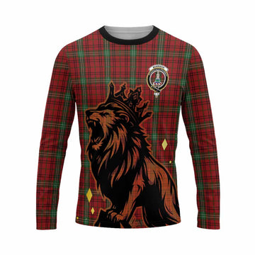Morrison Tartan Family Crest Long Sleeve T-Shirt Crowned Lion Roaring
