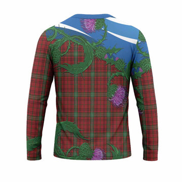 Morrison Tartan Family Crest Long Sleeve T-Shirt Thistle in Minimalism