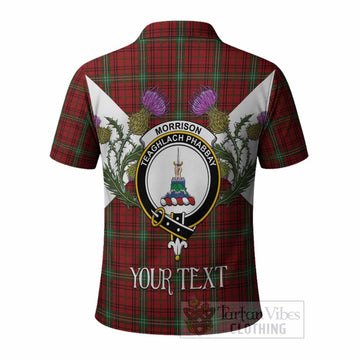 Morrison Tartan Family Crest Polo Shirt Scottish Burns Night Thistle Floral