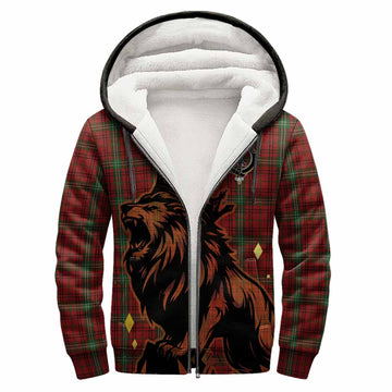 Morrison Tartan Family Crest Sherpa Hoodie Crowned Lion Roaring