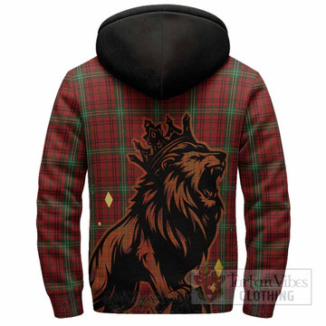 Morrison Tartan Family Crest Sherpa Hoodie Crowned Lion Roaring