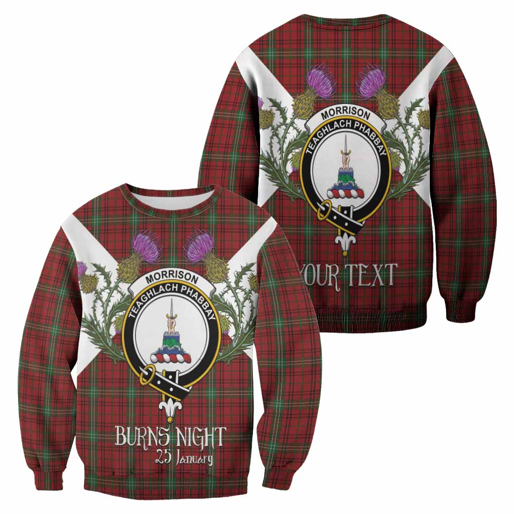 Morrison Tartan Family Crest Sweatshirt Scottish Burns Night Thistle Floral