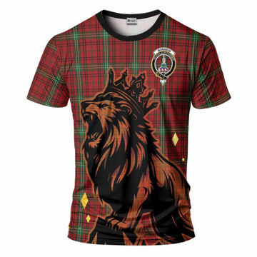 Morrison Tartan Family Crest T-Shirt Crowned Lion Roaring