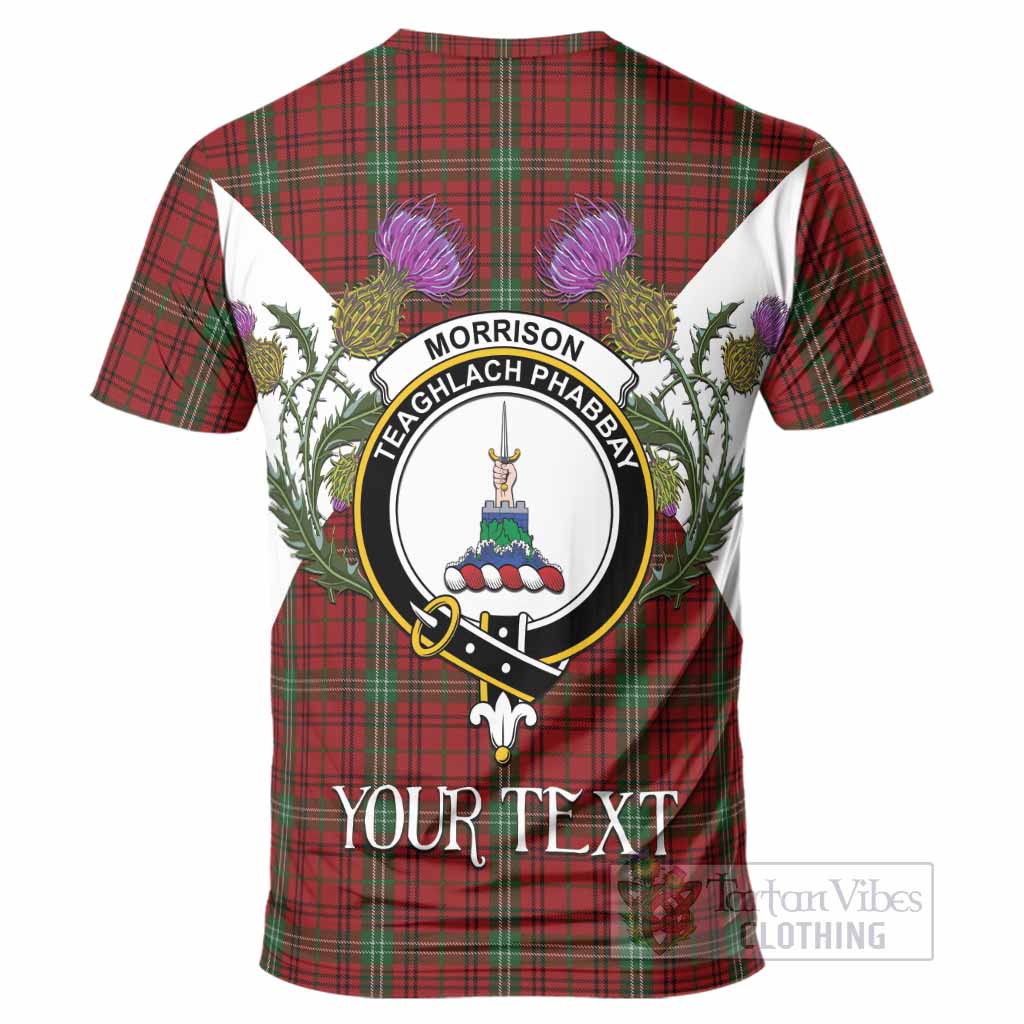 Morrison Tartan Family Crest T-Shirt Scottish Burns Night Thistle Floral
