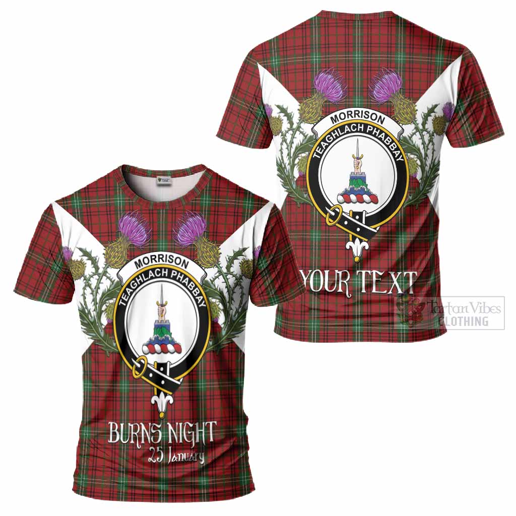 Morrison Tartan Family Crest T-Shirt Scottish Burns Night Thistle Floral