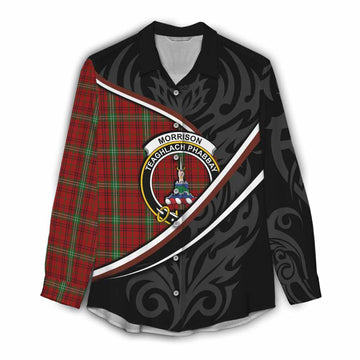 Morrison Tartan Family Crest Women Casual Shirt Celtic Scottish Thistle Floral - Tartan Vibes Clothing