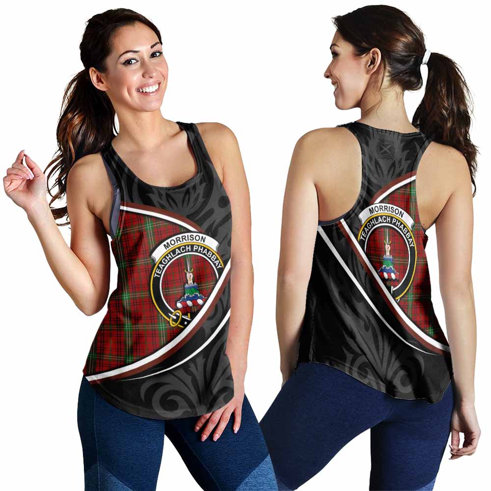 Morrison Tartan Family Crest Women Racerback Tanks Celtic Scottish Thistle Floral - Tartan Vibes Clothing