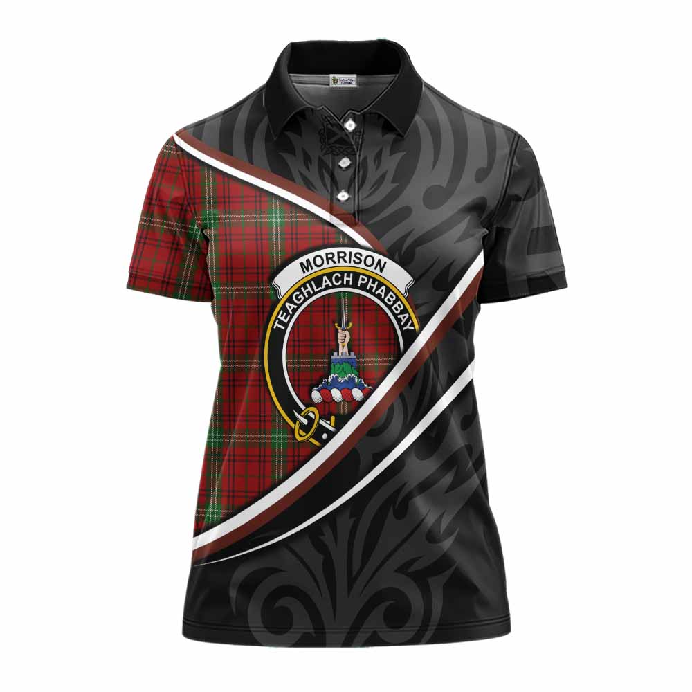 Morrison Tartan Family Crest Women's Polo Shirt Celtic Scottish Thistle Floral - Tartan Vibes Clothing