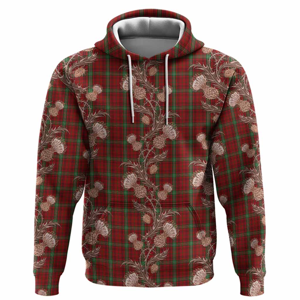 Morrison Tartan Hoodie Seamless Scottish Thistle Flowers