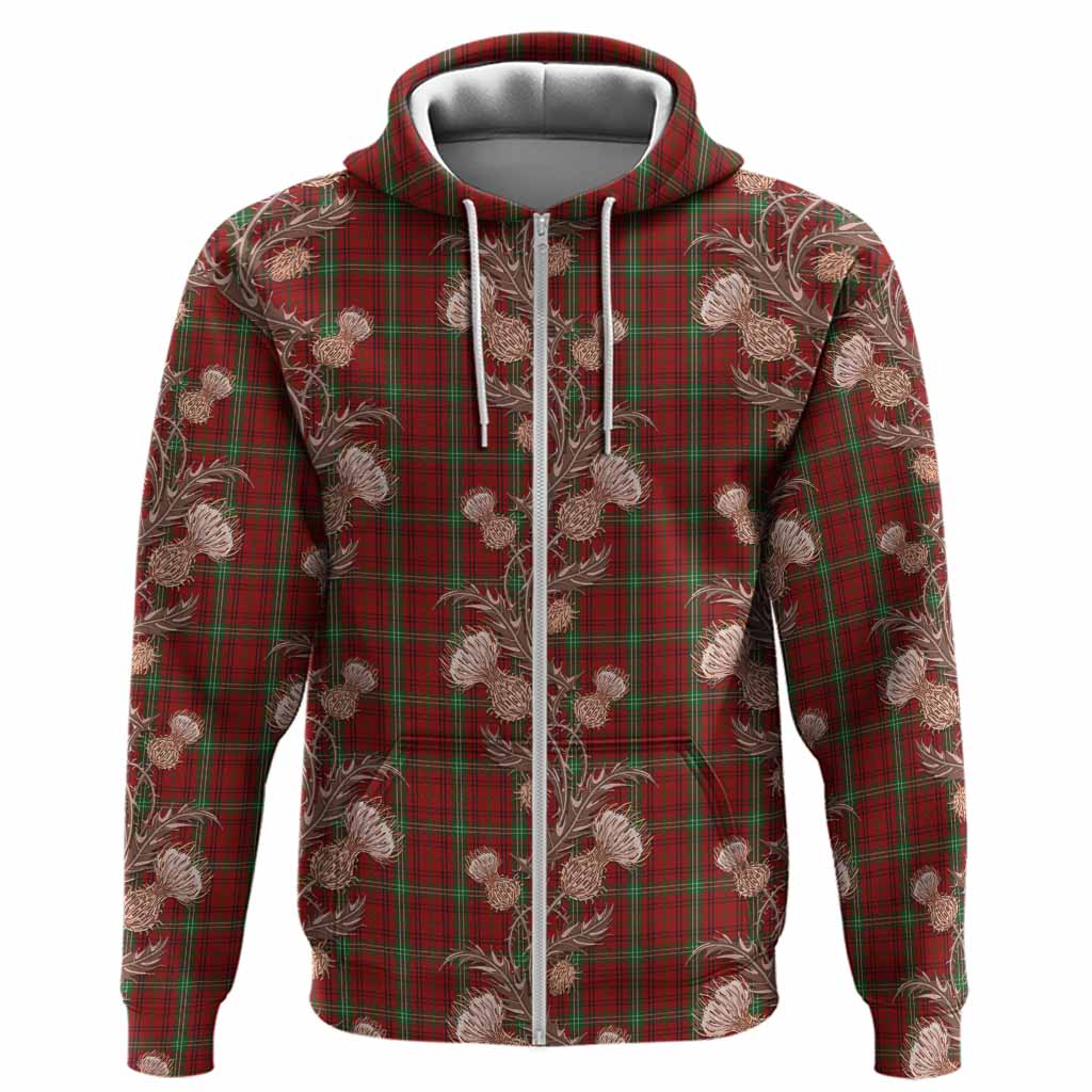 Morrison Tartan Hoodie Seamless Scottish Thistle Flowers