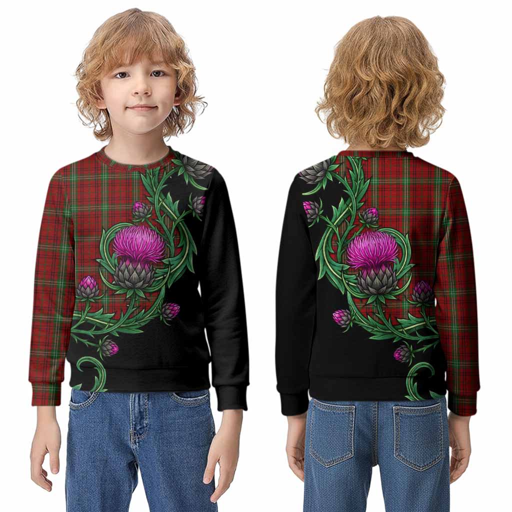 Morrison Tartan Kid Knitted Sweatshirt Resilient Scottish Thistle - Tartan Vibes Clothing