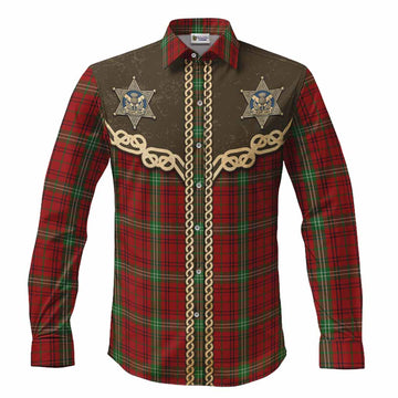 Morrison Tartan Long Sleeve Button Shirts Bigfoot Riding The Kelpie Monster