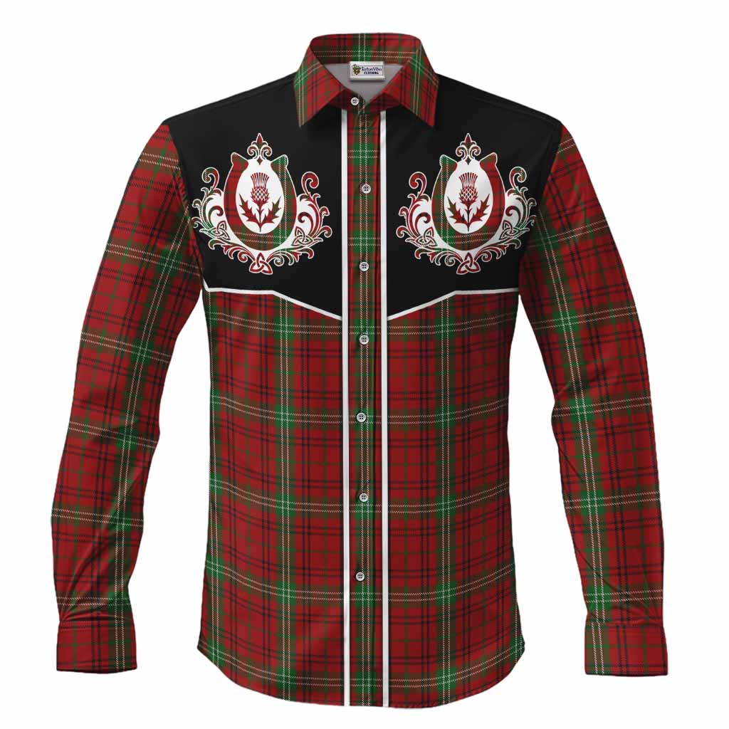Morrison Tartan Long Sleeve Button Shirts Horseshoe Ornament Men's Shirt S - Tartan Vibes Clothing