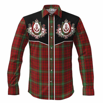 Morrison Tartan Long Sleeve Button Shirts Horseshoe Ornament Men's Shirt S - Tartan Vibes Clothing