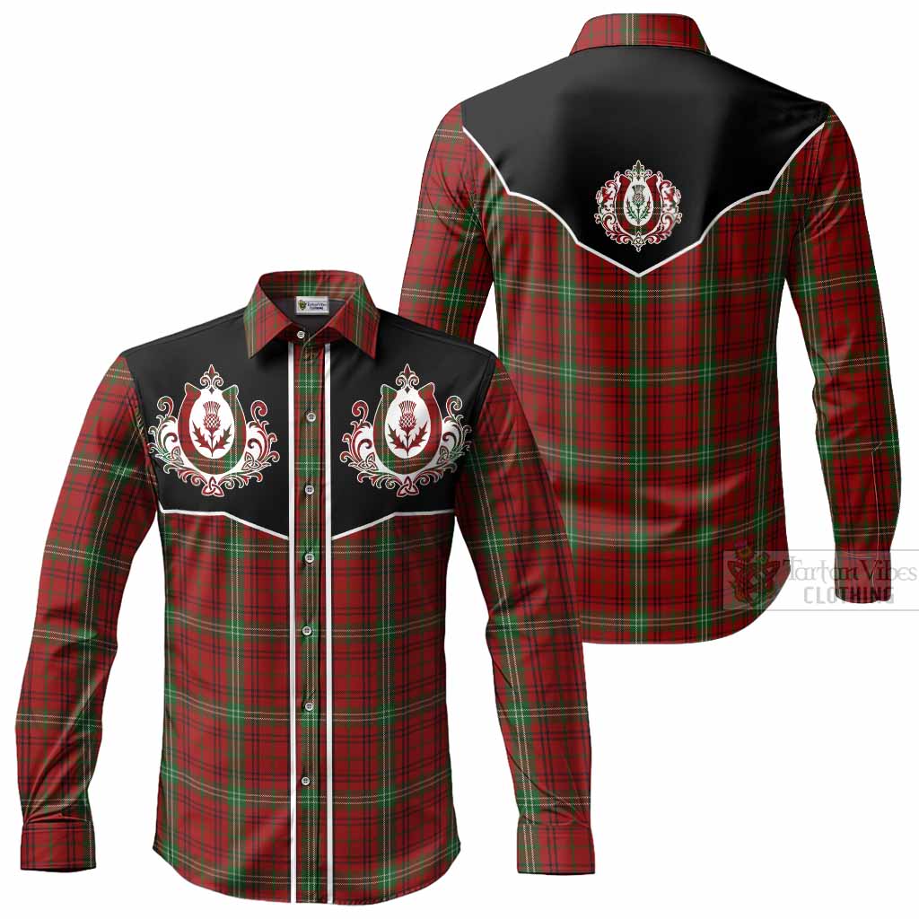 Morrison Tartan Long Sleeve Button Shirts Horseshoe Ornament Men's Shirt - Tartan Vibes Clothing