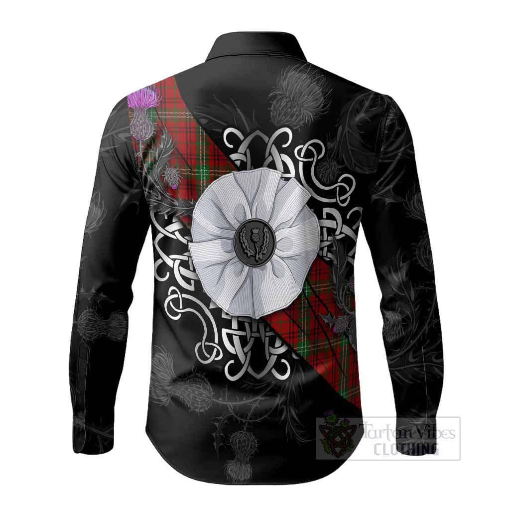 Morrison Tartan Long Sleeve Button Shirts Jacobite White Rose - Tartan Vibes Clothing
