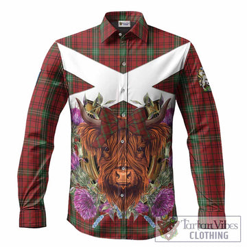 Morrison Tartan Long Sleeve Button Shirts Scottish Thistle Heilan Coo