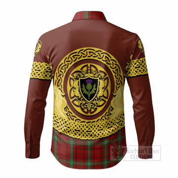 Morrison Tartan Long Sleeve Button Shirts Unicorn Celtic Knot And Thistle Emblem