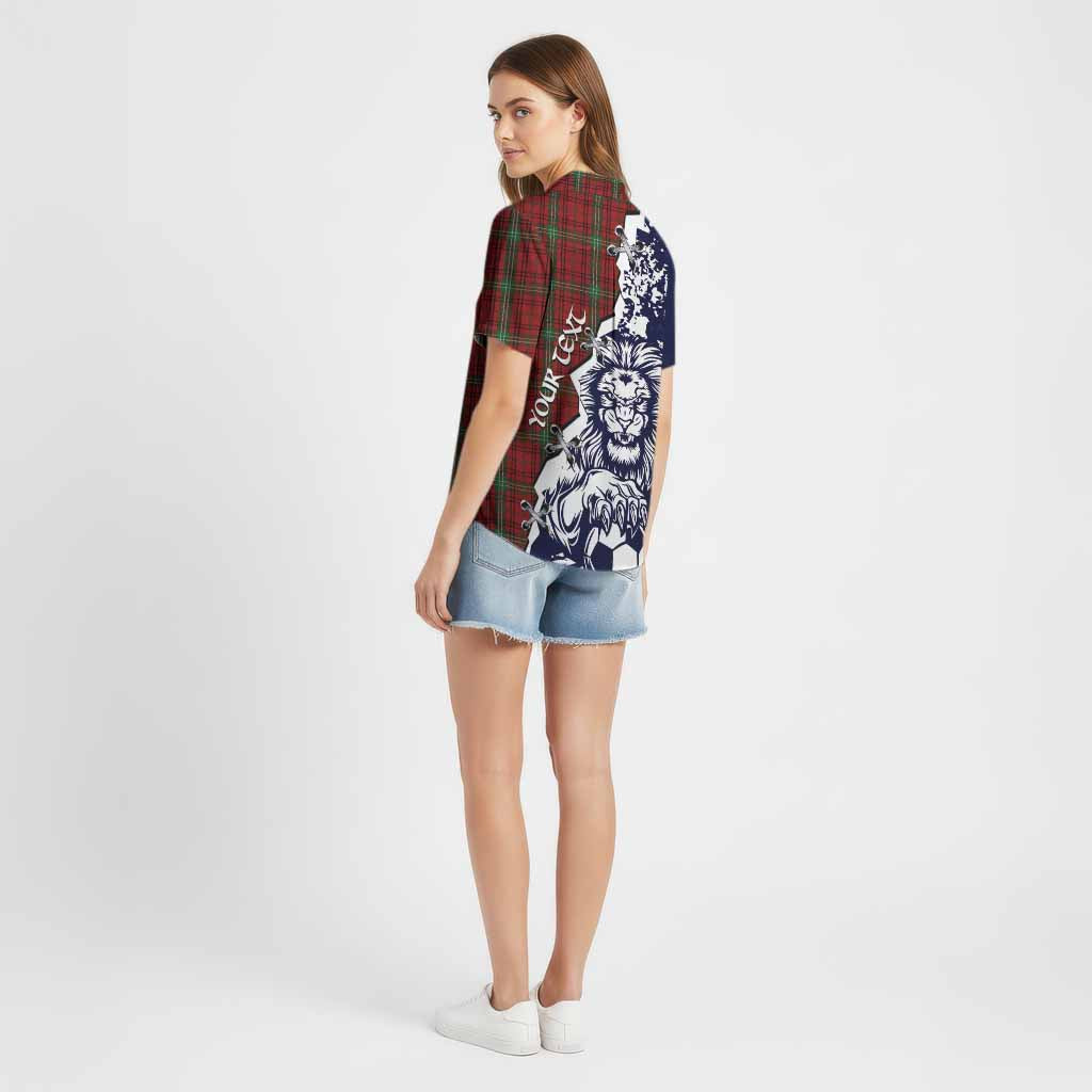 Morrison Tartan Scottish Cotton Hawaiian Shirt Angry Lion With Soccer Ball Style
