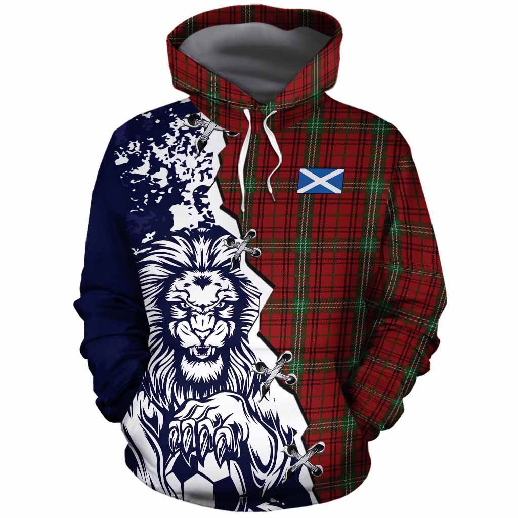 Morrison Tartan Scottish Cotton Hoodie Angry Lion With Soccer Ball Style