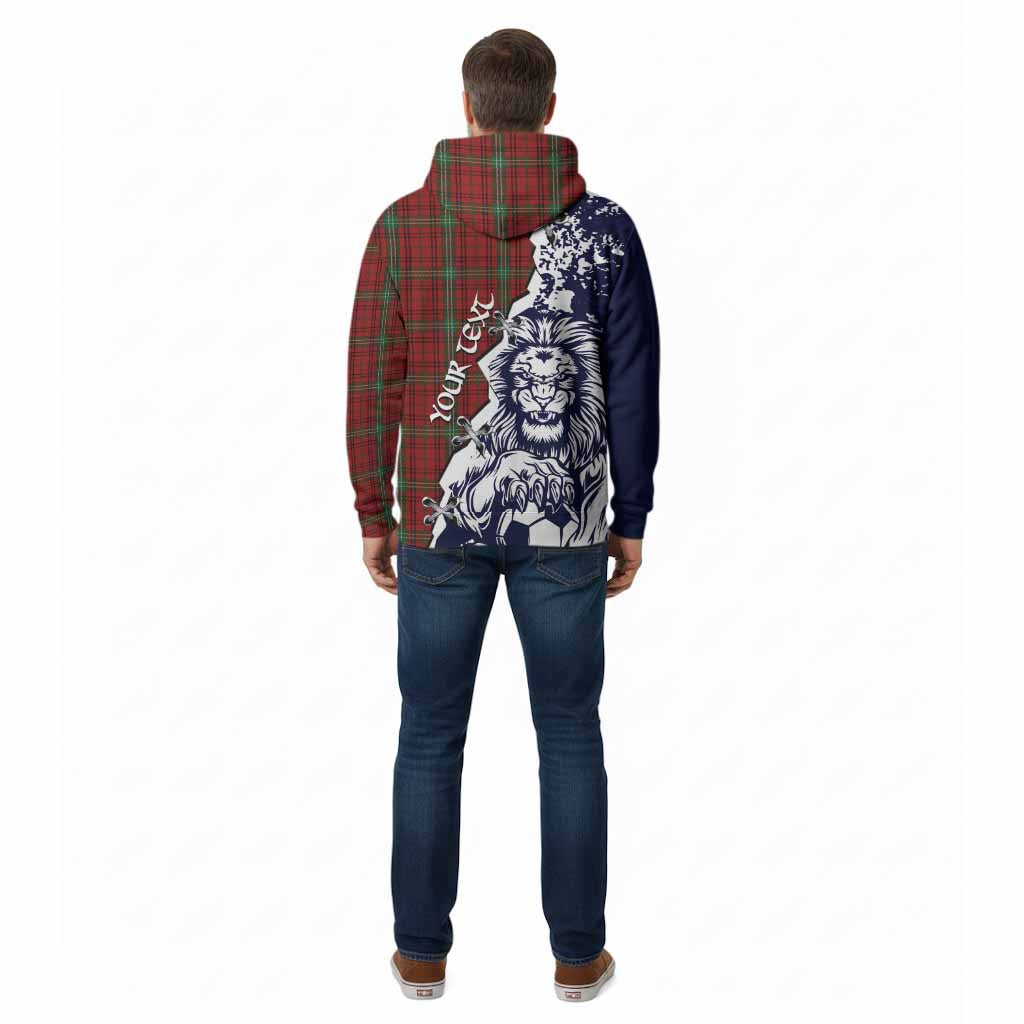 Morrison Tartan Scottish Cotton Hoodie Angry Lion With Soccer Ball Style