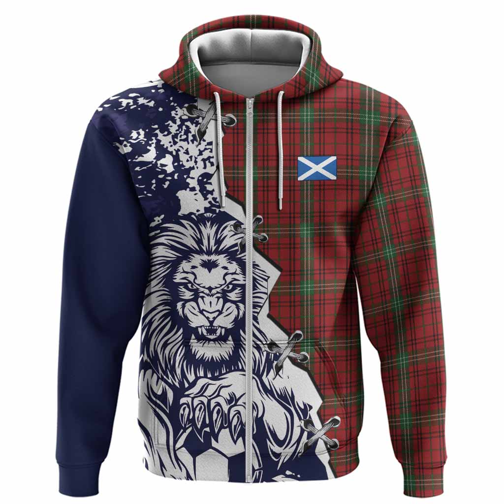 Morrison Tartan Scottish Hoodie Angry Lion With Soccer Ball Style