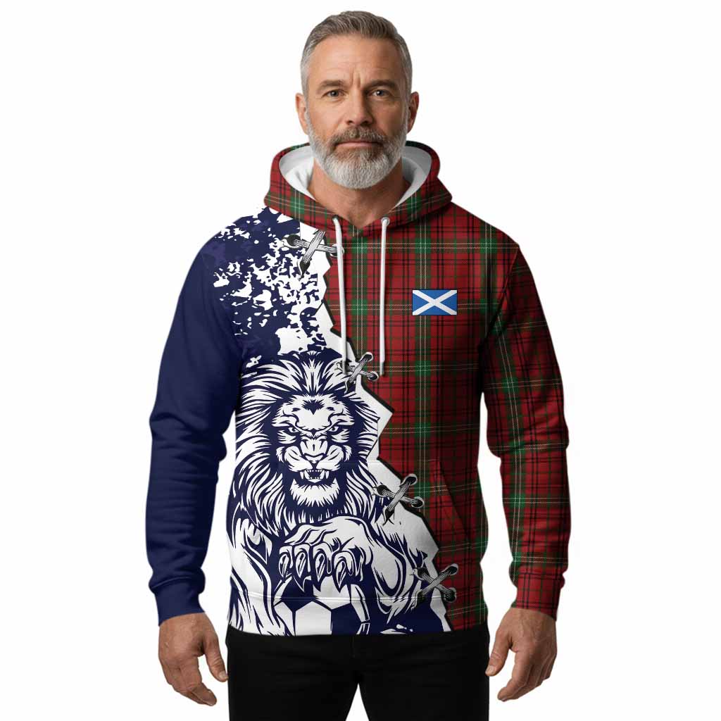 Morrison Tartan Scottish Hoodie Angry Lion With Soccer Ball Style