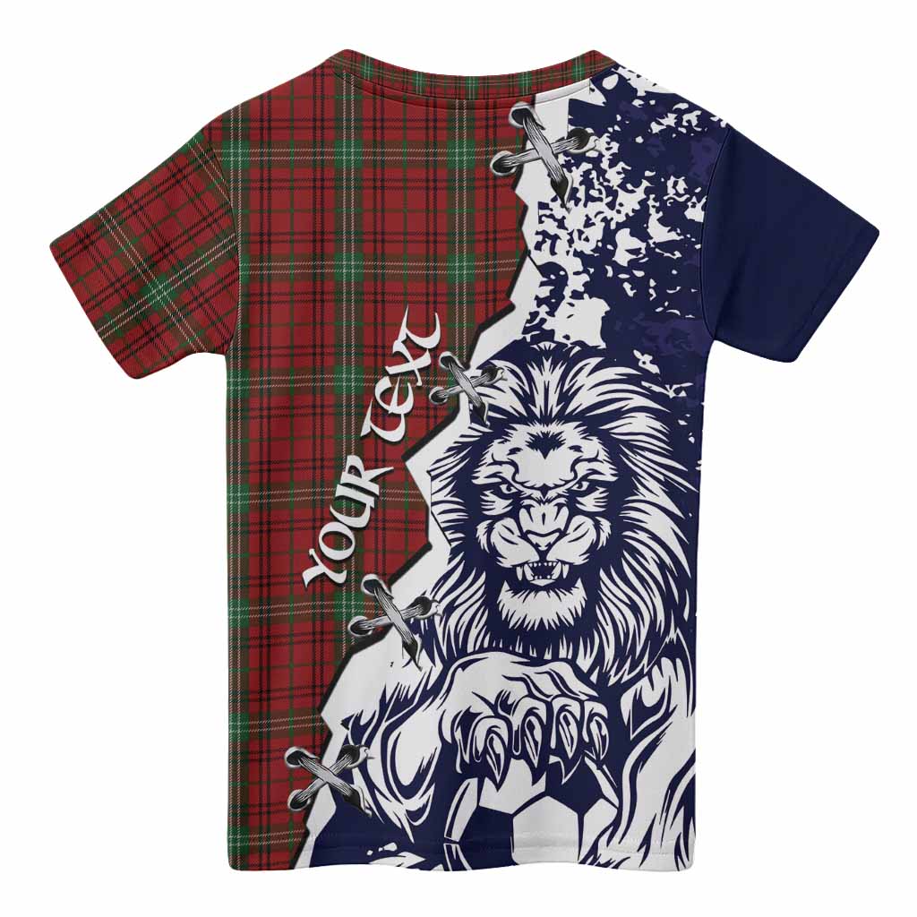 Morrison Tartan Scottish Kid T-shirt Angry Lion With Soccer Ball Style